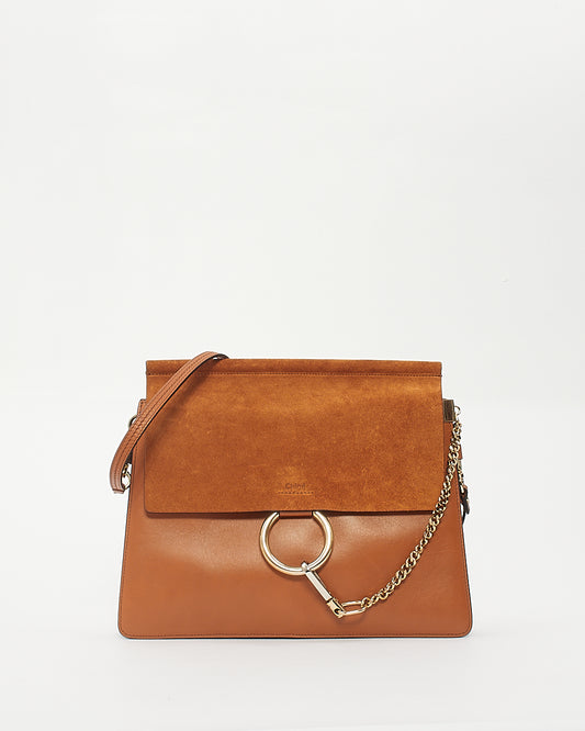 Chloé Tan Leather Medium Faye Shoulder Bag