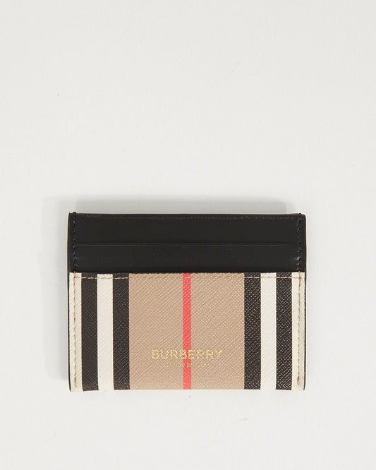 Burberry Nova Check Print Coated Canvas & Leather Card Holder