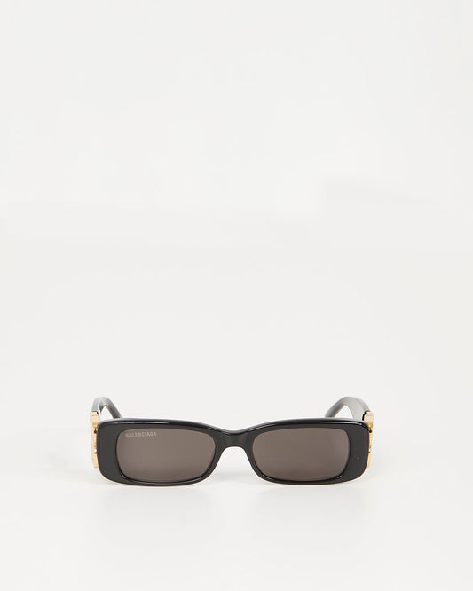 Balenciaga Black Logo Gold Narrow BB0096S Sunglasses