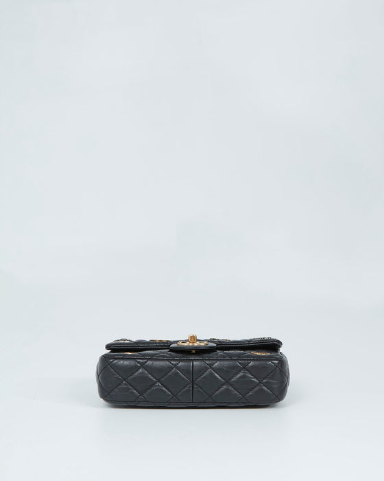 Chanel Black Aged Calfskin Coin Medallion Mini Flap Bag – RETYCHE