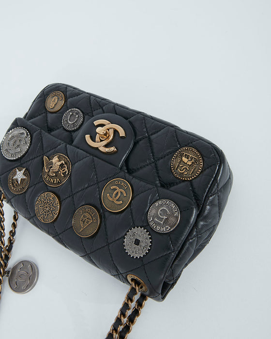 Chanel Black Aged Calfskin Coin Medallion Mini Flap Bag – RETYCHE