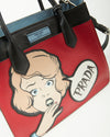 Prada Red/Black Leather Comic Patch Tote Bag