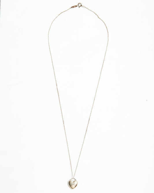 Tiffany Sterling Silver Heart Shape Pendant Necklace