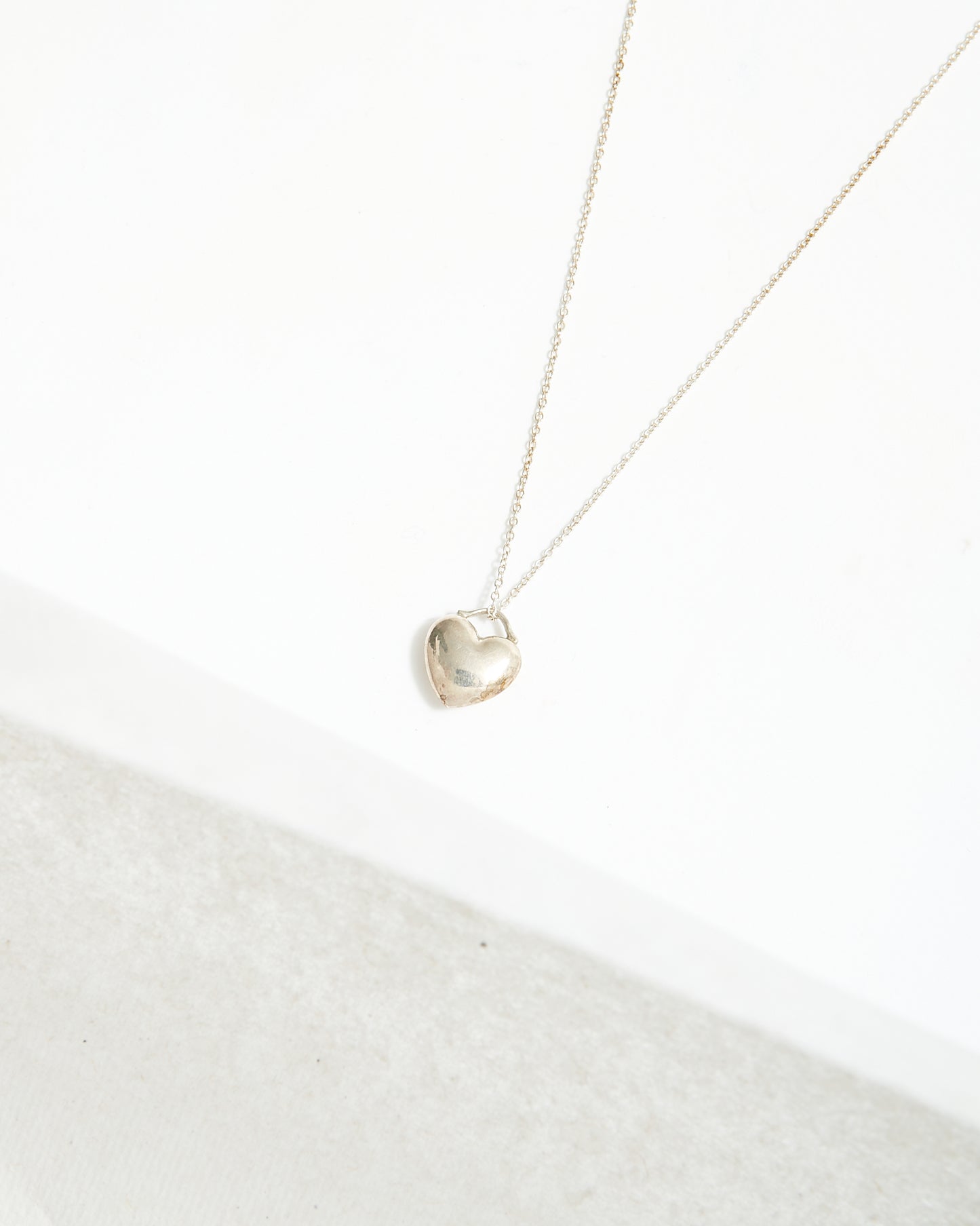 Tiffany Sterling Silver Heart Shape Pendant Necklace
