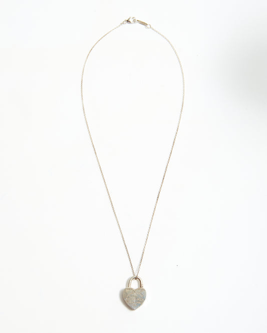 Collier Tiffany en argent sterling Retour à Tiffany Lock