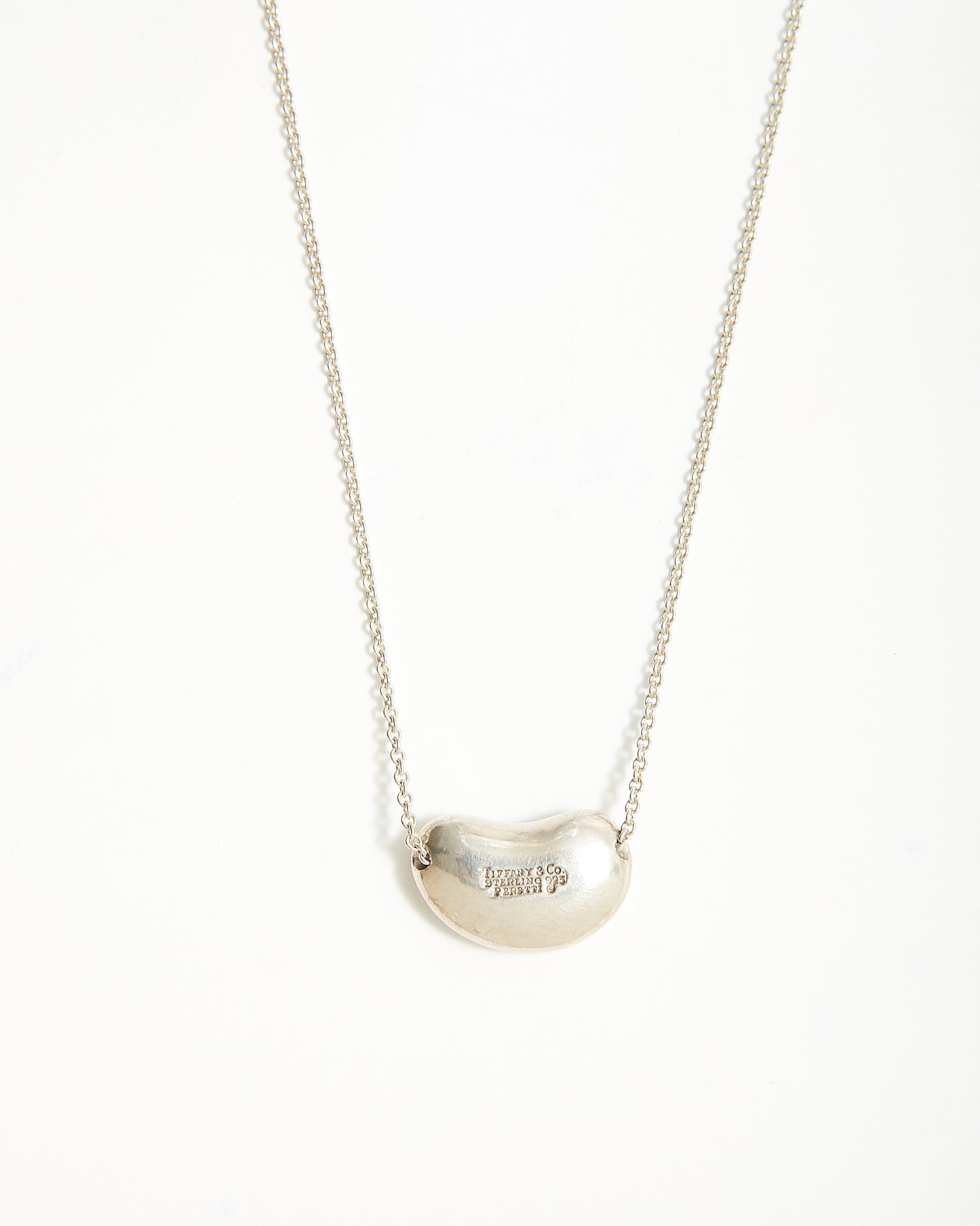 Collier pendentif Tiffany en argent sterling à gros haricots Elsa Peretti