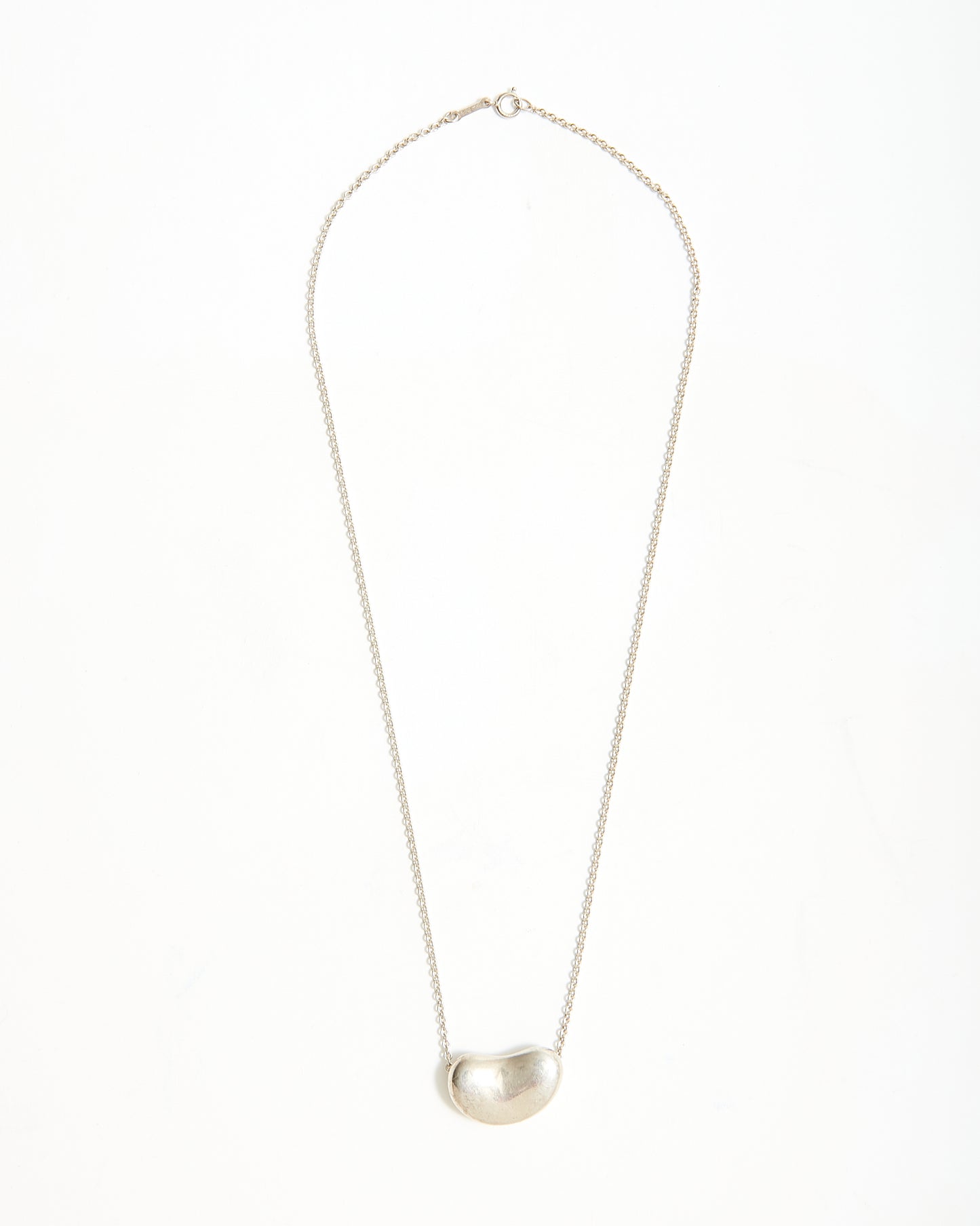 Collier pendentif Tiffany en argent sterling à gros haricots Elsa Peretti