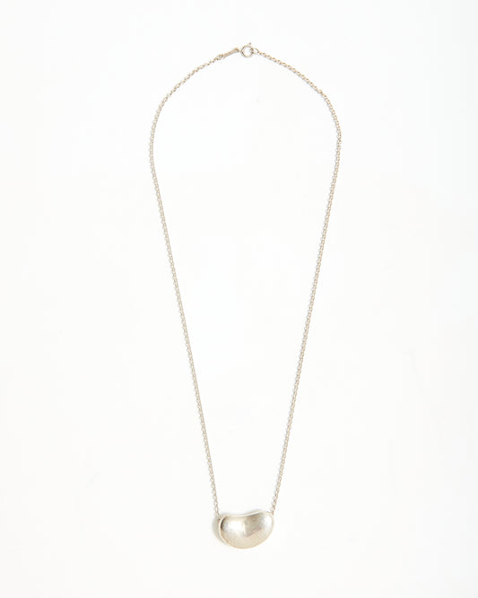 Collier pendentif Tiffany en argent sterling à gros haricots Elsa Peretti