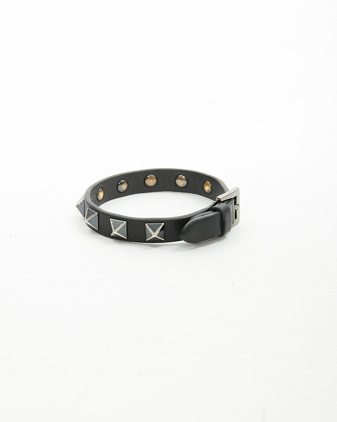 Bracelet Rockstud en cuir noir Valentino