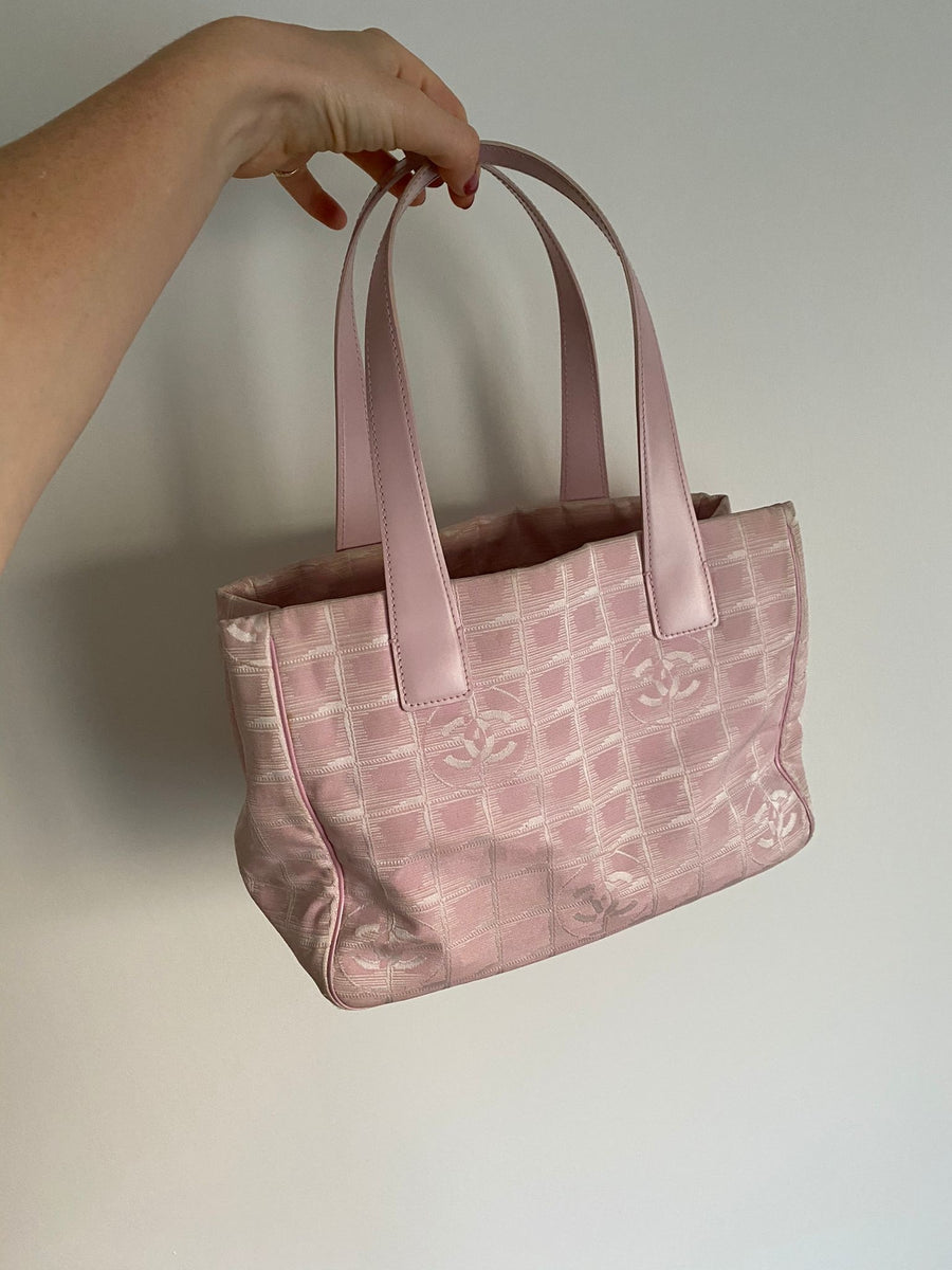 CHANEL Tote Bag New Travel Line MM Nylon pink Women Used – JP